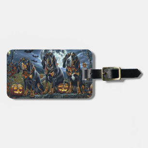 Etiqueta De Bagagem Bluetick Coonhound Halloween Spooky