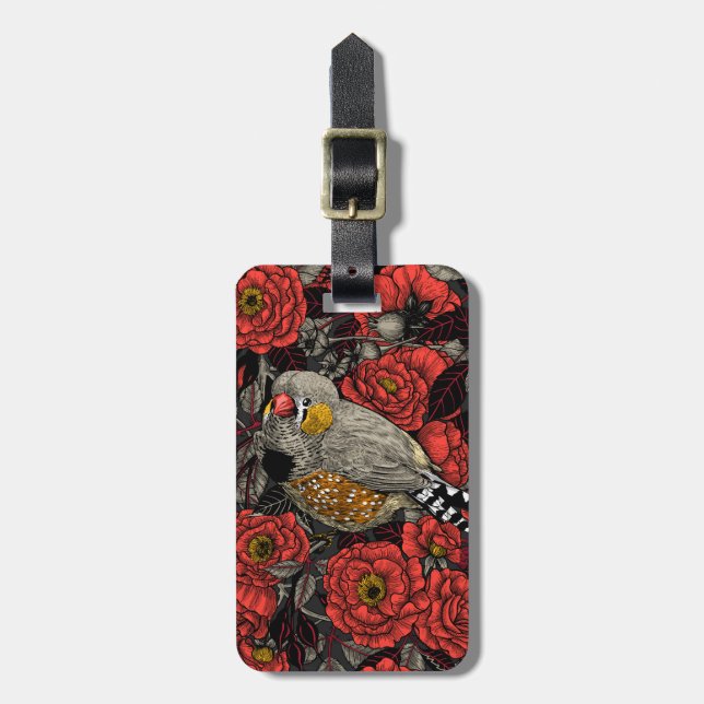 Etiqueta De Bagagem Boca-cola-zebra e rosa vermelha (Frente Vertical)