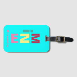 Etiqueta De Bagagem Boho Azul-Azul-Azul multicolor