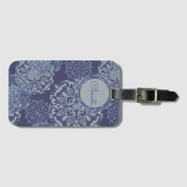 Etiqueta De Bagagem Boho Denim Moody Blues Mandalas