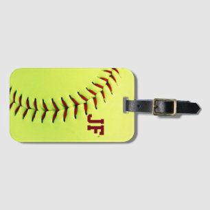 Etiqueta De Bagagem Bola amarela personalizada do softball
