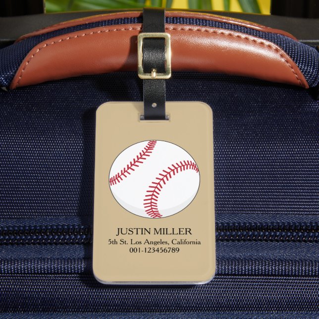 Etiqueta De Bagagem Bola de Baseball Personalizar (Frente Insitu 2)