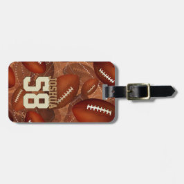 Etiqueta De Bagagem bola de futebol desportiva forma seu nome jersey n