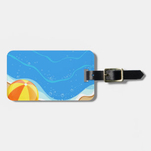 Etiqueta De Bagagem Bola de praia na praia