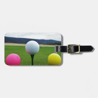 Etiqueta De Bagagem Bolas de Golfe Coloridas, tenda de montanha