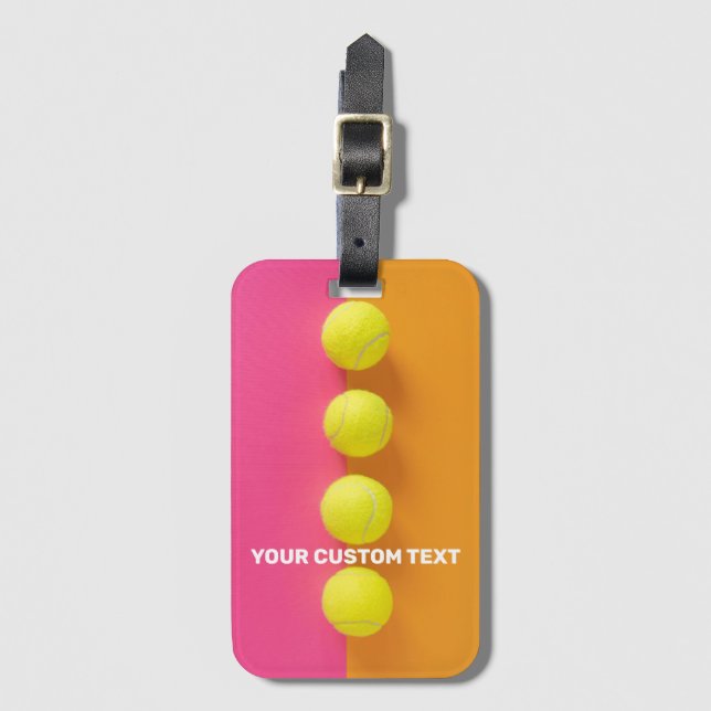 Etiqueta De Bagagem Bolas de Tênis de Texto Personalizadas (Frente Vertical)