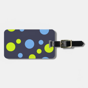 Etiqueta De Bagagem Bolhas Azuis Amarelas Felizes