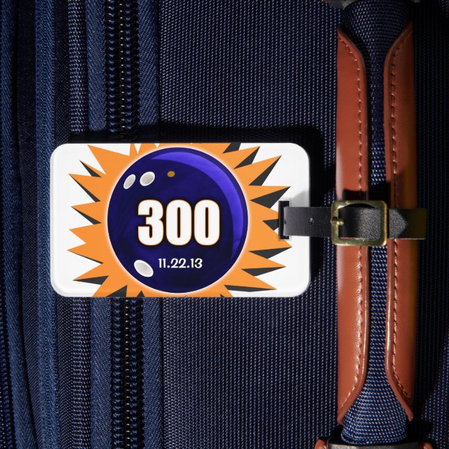 Etiqueta De Bagagem Boliche 300 Jogo - Bola de boliche, (Frente Insitu 4)