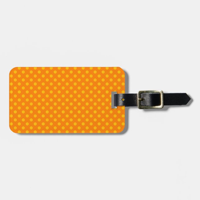 Etiqueta De Bagagem Bolinhas - âmbar na laranja (Frente Horizontal)