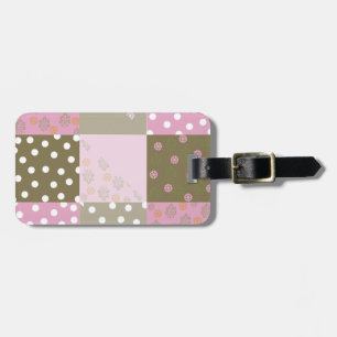 Etiqueta De Bagagem Bolinhas Flores Cor-de-rosa castanho