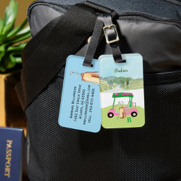 Etiqueta De Bagagem Bolsa de Golf de Fundo Caixas de Curso Nome do Mon