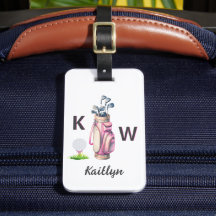 Bolsa de Golfe Rosa Encantadora Personalizada com