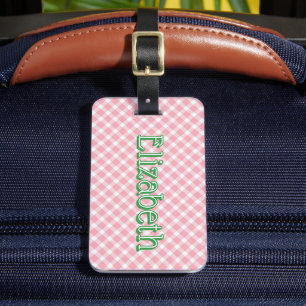 Etiqueta De Bagagem Bolsa Escolar Personalizada Menina Preppy Xadrez R