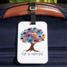 Bolsa reutilizável Árvore de Tinta Colorida