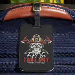 Etiqueta De Bagagem Bombeiro de NOME Personalizado Primeiro no Bombeir