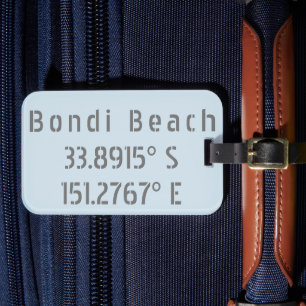 Etiqueta De Bagagem Bondi Beach Austrália Latitude Longitude
