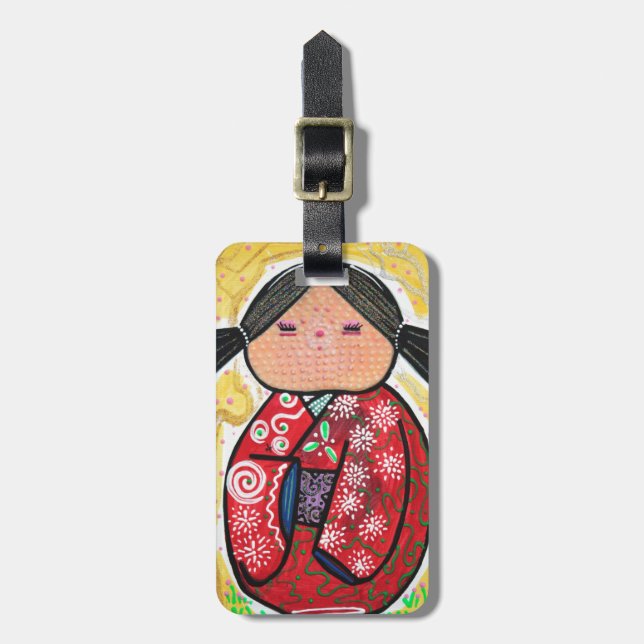 Etiqueta De Bagagem Boneca de Kokeshi (Frente Vertical)