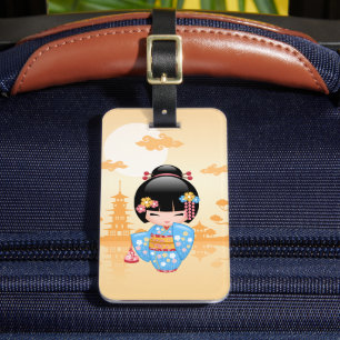 Etiqueta De Bagagem Boneca de Maiko Kokeshi - menina de gueixa