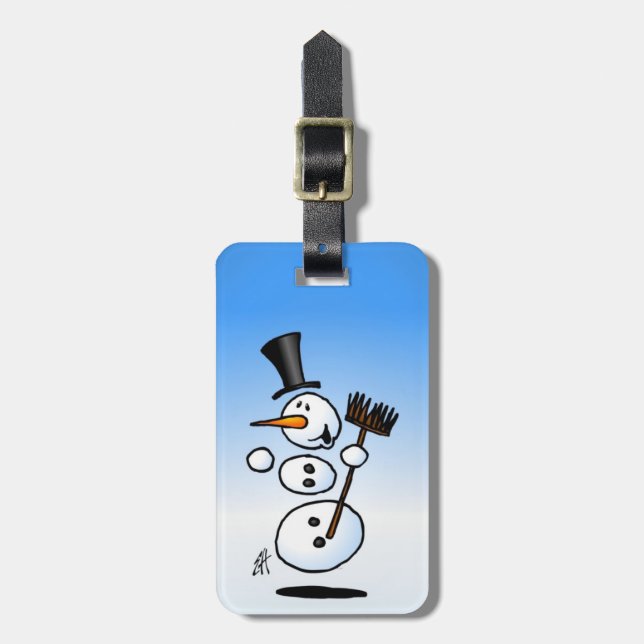 Etiqueta De Bagagem Boneco de neve da dança (Frente Vertical)