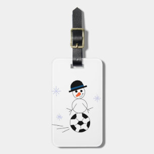Etiqueta De Bagagem Boneco de Neve de Bola de Futebol