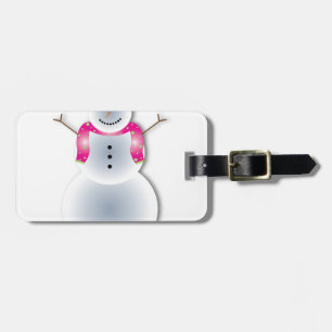 Etiqueta De Bagagem boneco de neve de natal assustador