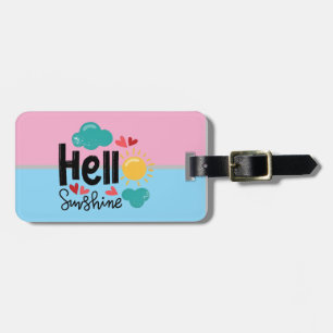 Etiqueta De Bagagem Bonita e colorida Arte Desenhada à Mão Alô Texto B