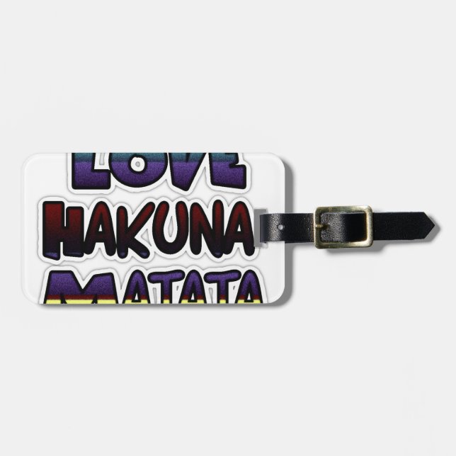 Etiqueta De Bagagem Bonita Impressão de Arte de Hakuna Matata (Frente Horizontal)