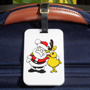 Etiqueta De Bagagem Bonita Reindeer de Natal Golfe Design
