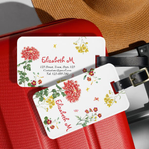 Etiqueta De Bagagem Bonito Coloração FLower Garden Manuscrito Personal