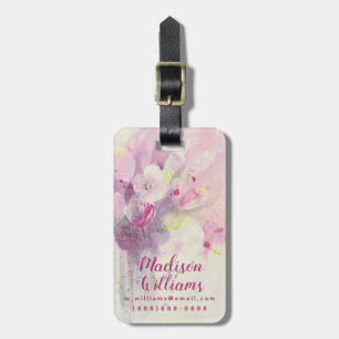 Etiqueta De Bagagem Bonito no buquê cor-de-rosa macio do primavera
