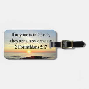 ETIQUETA DE BAGAGEM BONITO SOL 2 CORINTHIANS 5:17 DESIGN