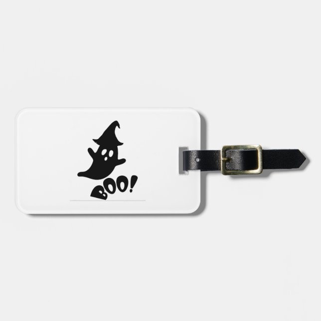 Etiqueta De Bagagem Boo de Halloween                 (Frente Horizontal)