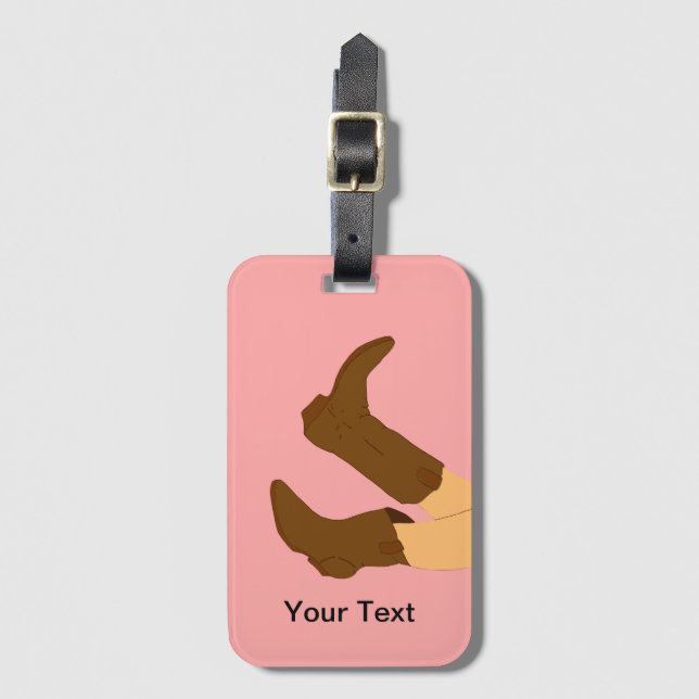 Etiqueta De Bagagem Boots personalizados do Cowboy (Frente Vertical)