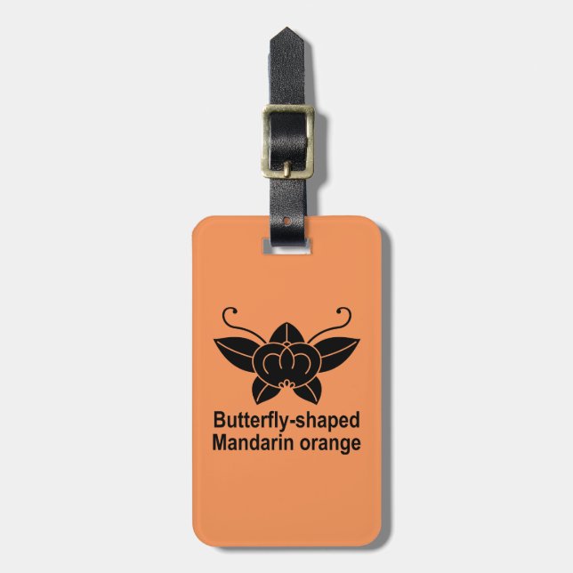 Etiqueta De Bagagem Borboleta laranja (Frente Vertical)