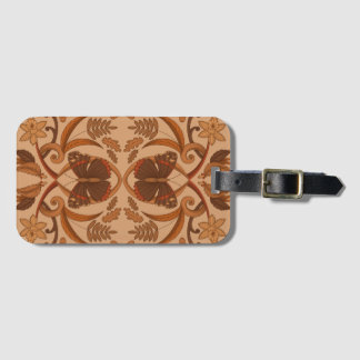 Etiqueta de Bagagem Borboleta Marrom Dourado Outon