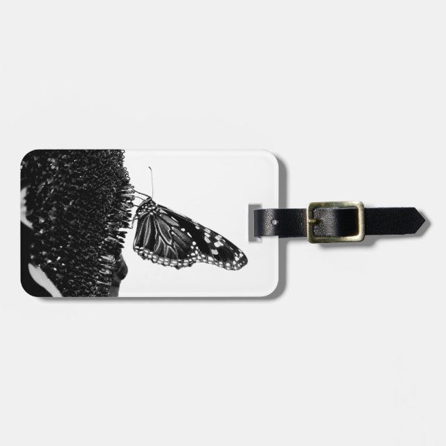 Etiqueta De Bagagem borboleta tímida blacq (Frente Horizontal)