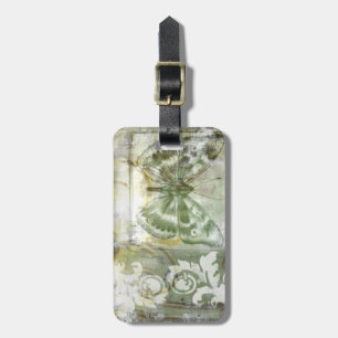 Etiqueta De Bagagem Borboleta Verde Indefinida com Porta de Ironwork