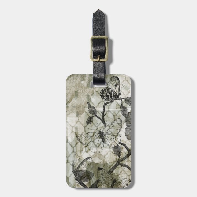 Etiqueta De Bagagem Borboletas árabes II (Frente Vertical)