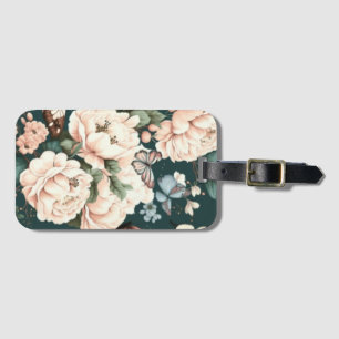 Etiqueta De Bagagem Borboletas e flores