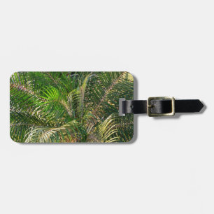Etiqueta De Bagagem Bordas Tropicais de Palm Lit Sunset