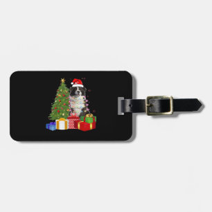 Etiqueta De Bagagem Border Collie Engraçado Árvore de Natal Feliz Nata