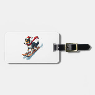 Etiqueta De Bagagem Border Collie Snowboarder