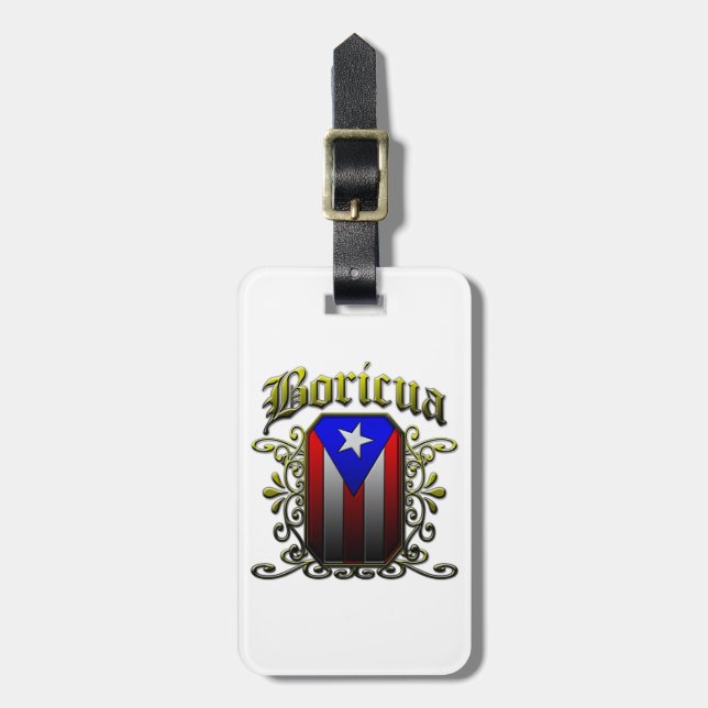 Etiqueta De Bagagem Boricua (Frente Vertical)