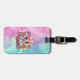 Etiqueta De Bagagem Born to Be Unique Cute Pink Dragon– Inspirational 