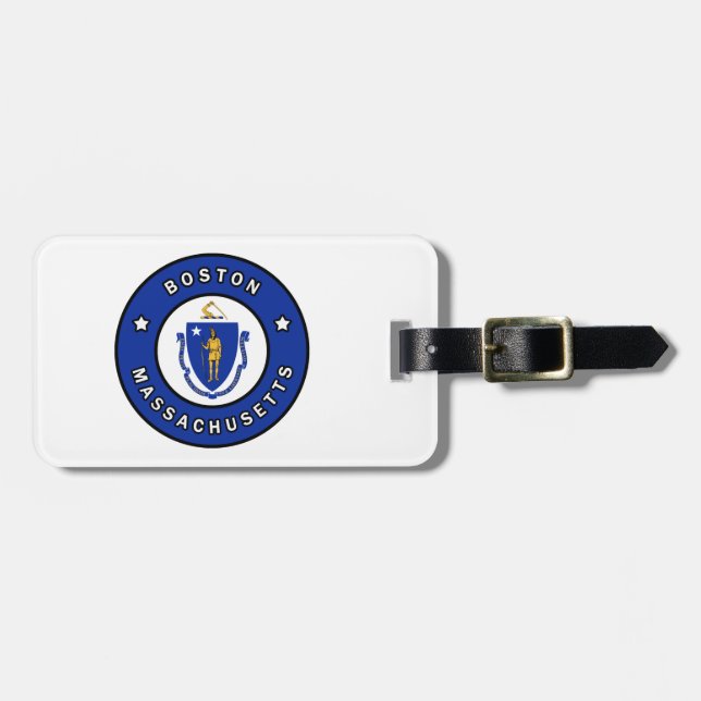 Etiqueta De Bagagem Boston Massachusetts (Frente Horizontal)