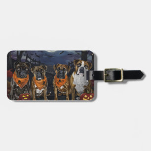 Etiqueta De Bagagem Boxer Halloween Assustador