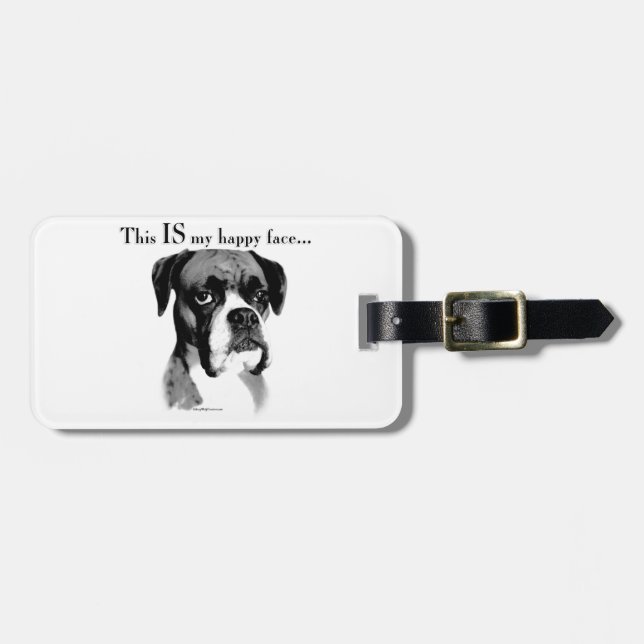Etiqueta De Bagagem Boxer Happy Face (Frente Horizontal)