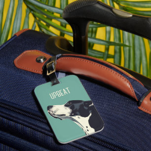 Etiqueta De Bagagem Boxer preto e branco