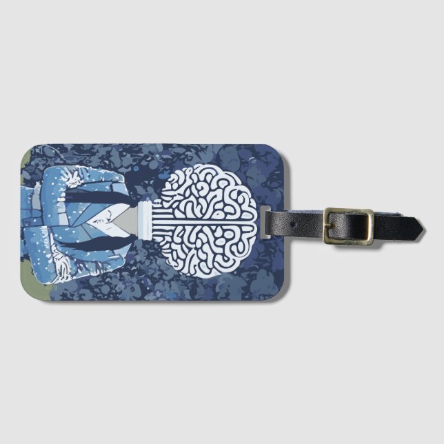 Etiqueta De Bagagem Brainy Person (Frente Horizontal)