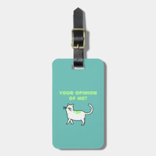 Etiqueta de Bagagem Branca de Gato